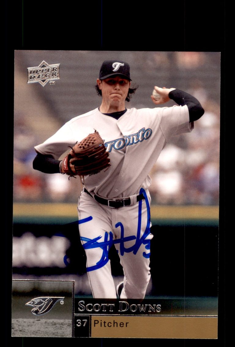 Signed Baseball Card Auto Scott Downs 2009 Upper Deck #919 Toronto Blue Jays
