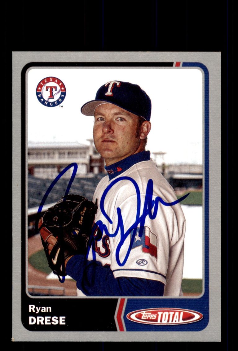 Signed Baseball Card Auto Ryan Drese 2003 Topps Total #273 Rangers Silver