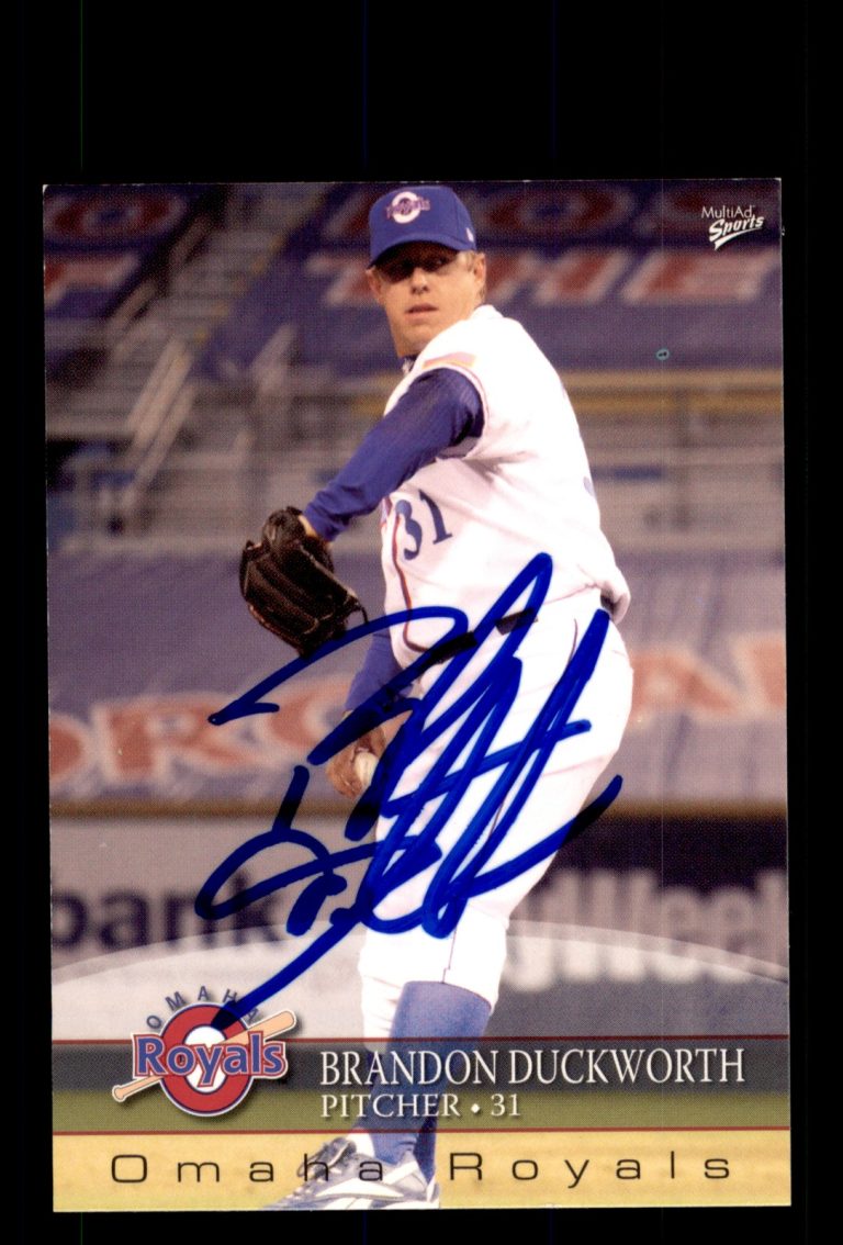 Signed Baseball Card Auto Brandon Duckworth 2008 MultiAd Omaha Royals MILB