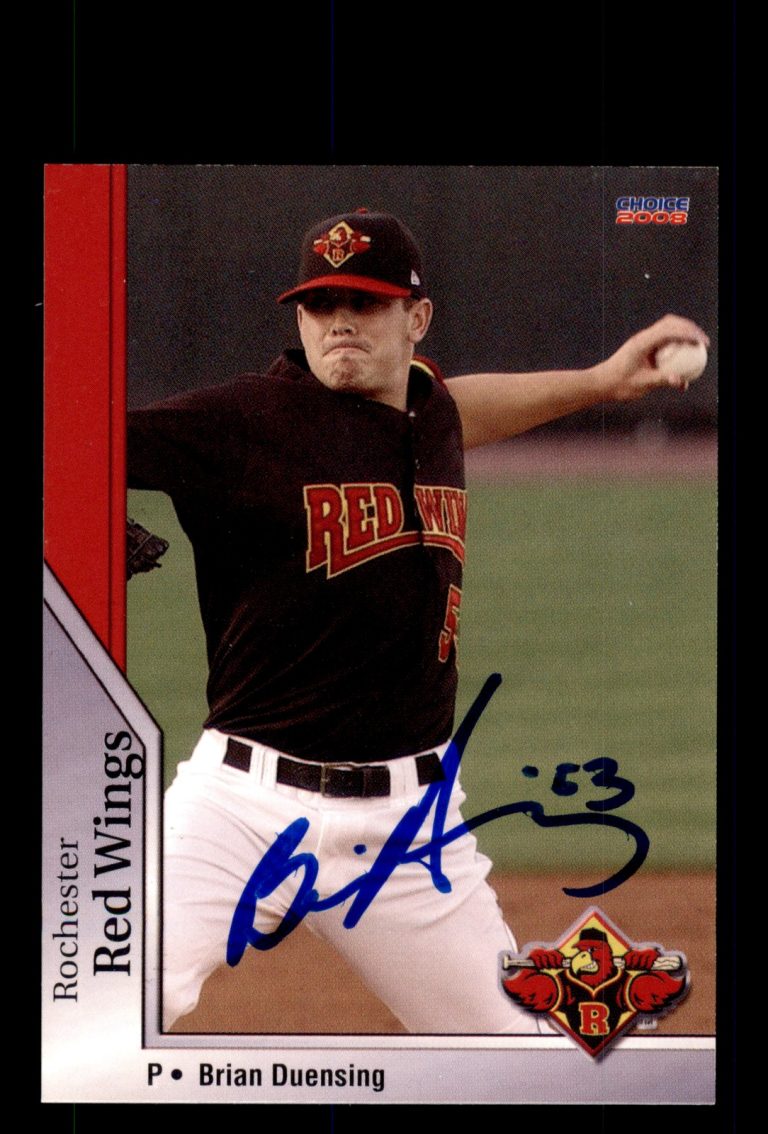 Signed Baseball Card Auto Brian Duensing 2008 Choice Rochester Red Wings