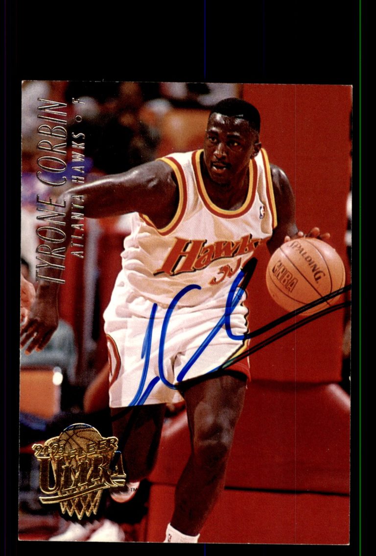 Signed Basketball Card Auto Tyrone Corbin 1994-95 Ultra #201 Atlanta Hawks