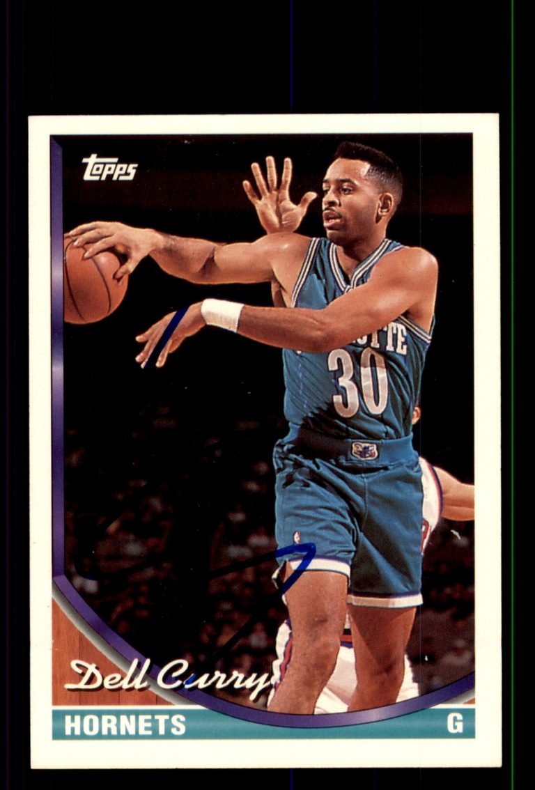 Signed Basketball Card Auto Dell Curry 1993-94 Topps #70 Charlotte Hornets