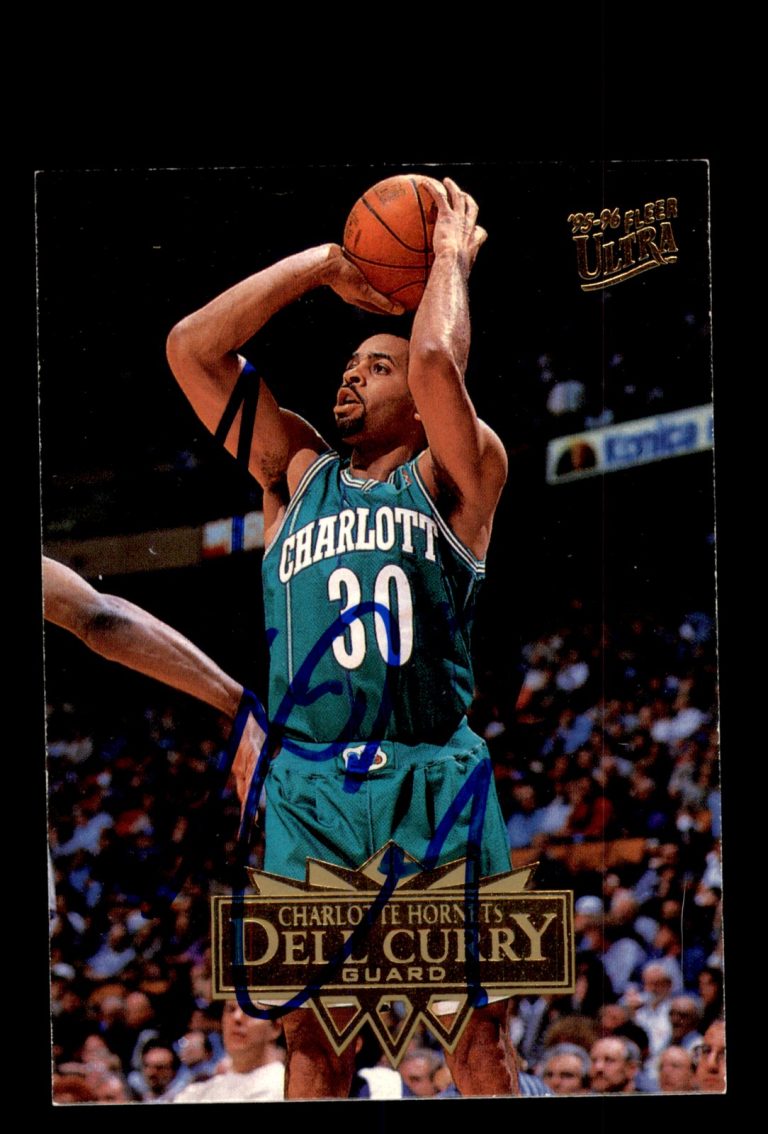 Signed Basketball Card Auto Dell Curry 1995-96 Ultra #19 Charlotte Hornets