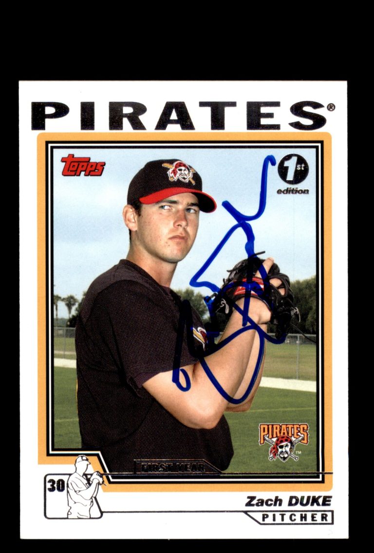 Signed Baseball Card Auto Zach Duke 2004 Topps 1st Edition #325 Pirates