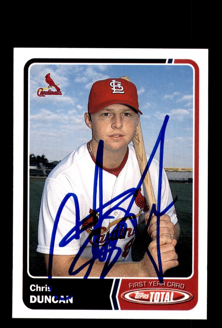 Signed Baseball Card Auto Chris Duncan 2003 Topps Total #928 St. Louis Cardinals