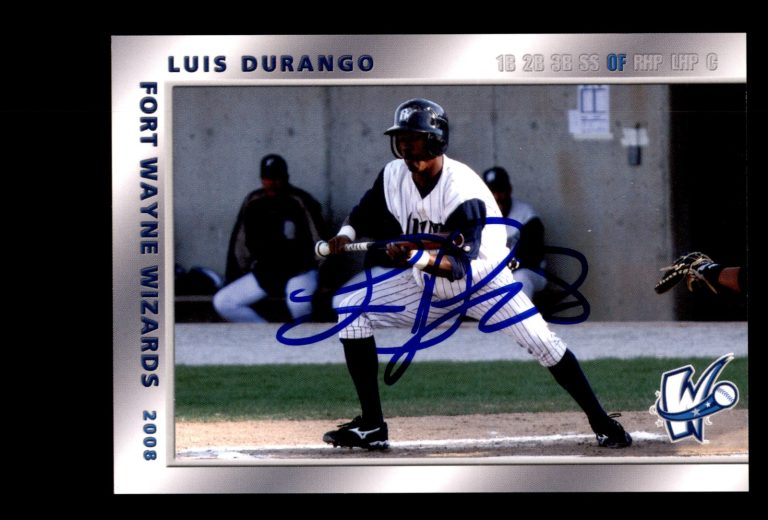 Signed Baseball Card Auto Luis Durango 2008 Grandstand Fort Wayne Wizards