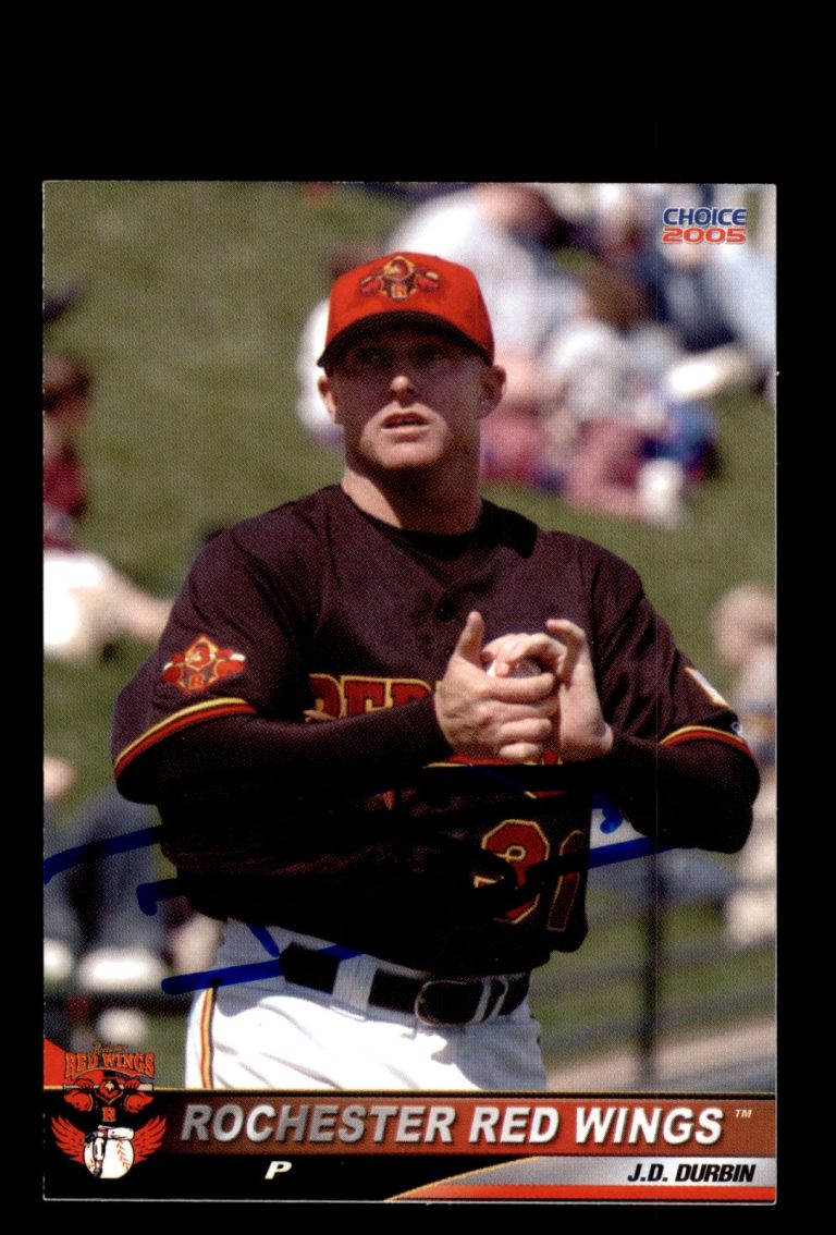 Signed Baseball Card Auto JD Durbin 2005 Choice Rochester Red Wings #10