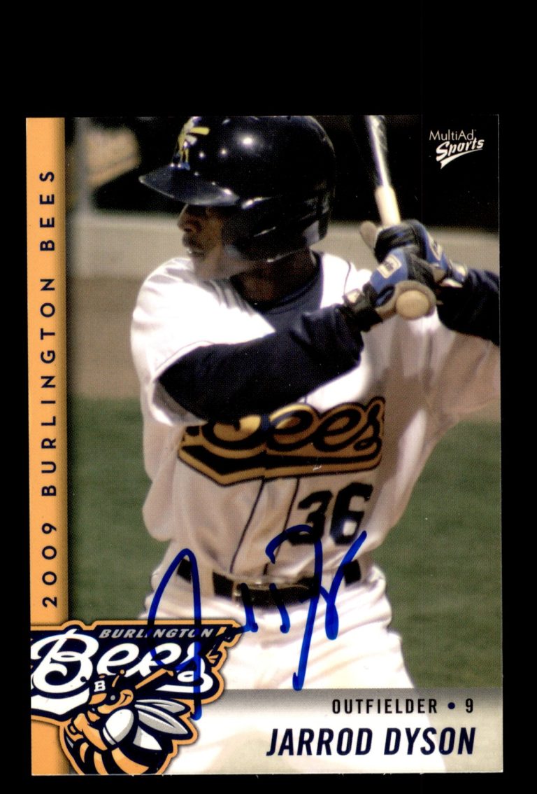 Signed Baseball Card Auto Jarrod Dyson 2009 MultiAd Burlington Bees RC