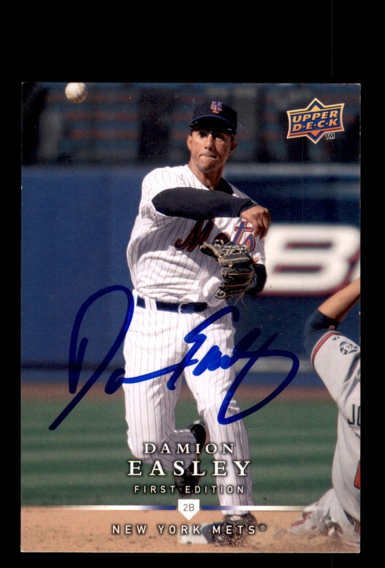 Signed Baseball Card Auto Damion Easley 2008 Upper Deck First Edition #131 Mets