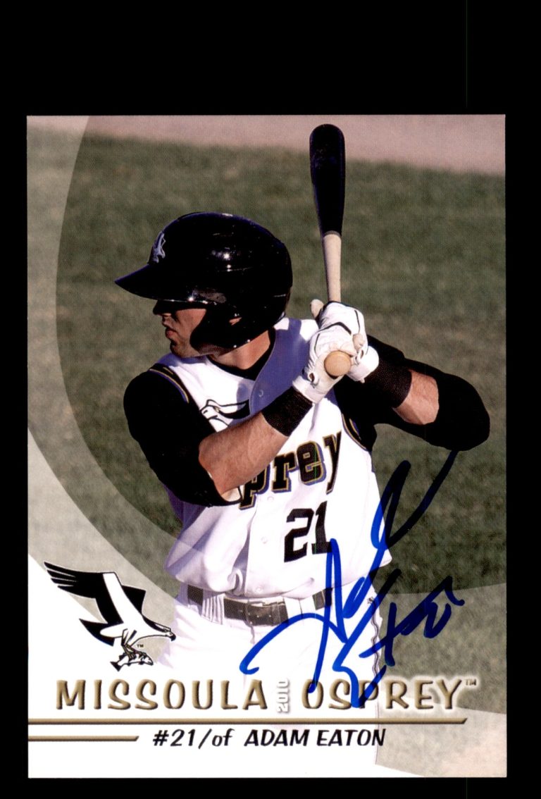 Signed Baseball Card Auto Adam Eaton 2010 Grandstand Missoula Osprey MILB