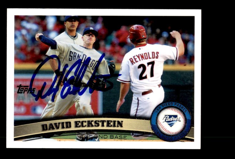 Signed Baseball Card Auto David Eckstein 2011 Topps #51 San Diego Padres