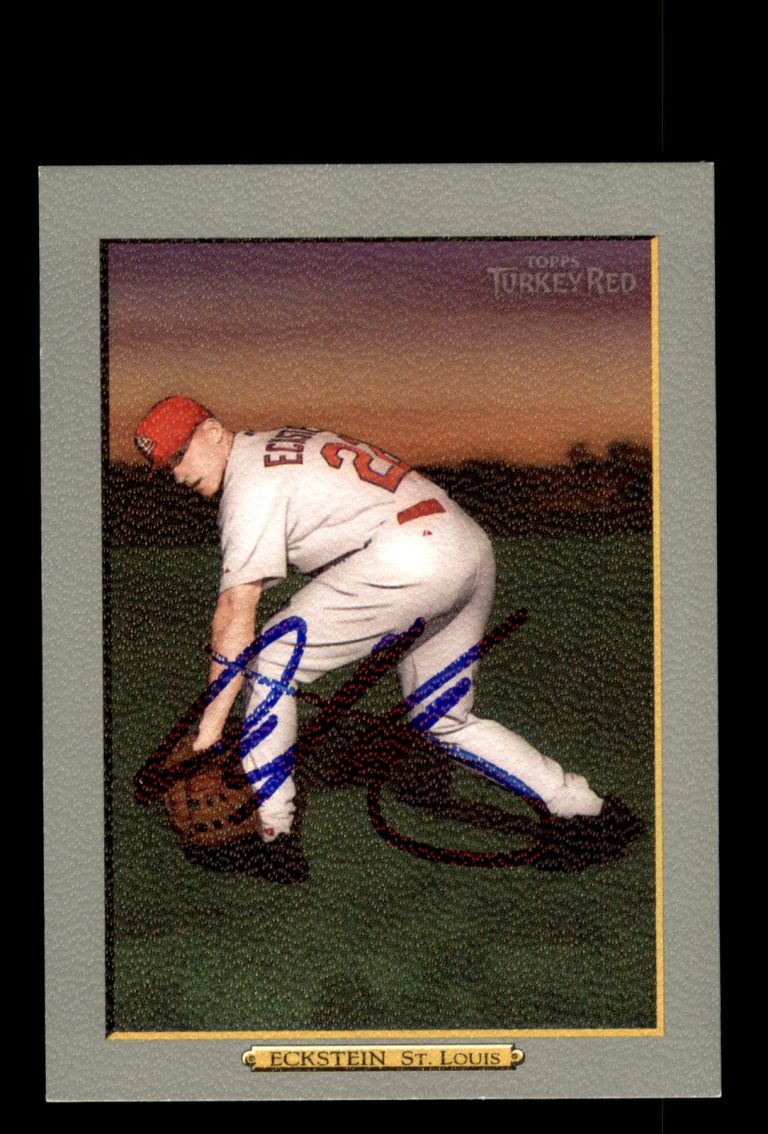 Signed Baseball Card Auto David Eckstein 2006 Topps Turkey Red #473 Cardinals