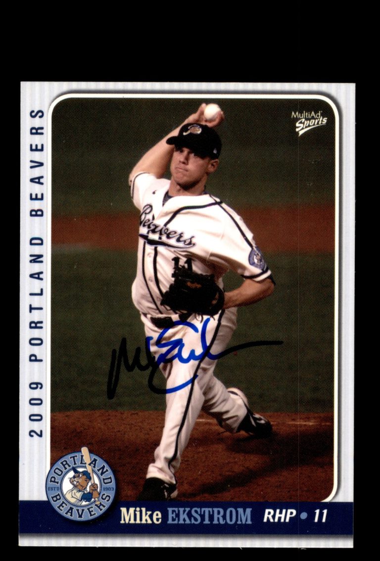 Signed Baseball Card Auto Mike Ekstrom 2009 MultiAd Portland Beavers