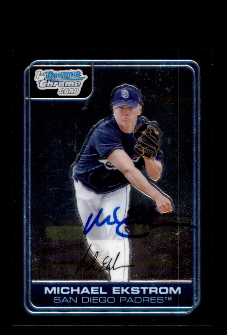Signed Baseball Card Auto Michael Ekstrom 2006 Bowman Chrome #BC42 Padres