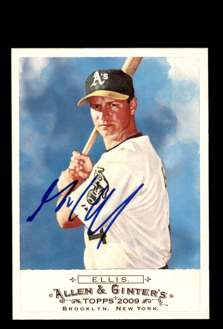 Signed Baseball Card Auto Mark Ellis 2009 Topps Allen & Ginter #229 Oakland A's