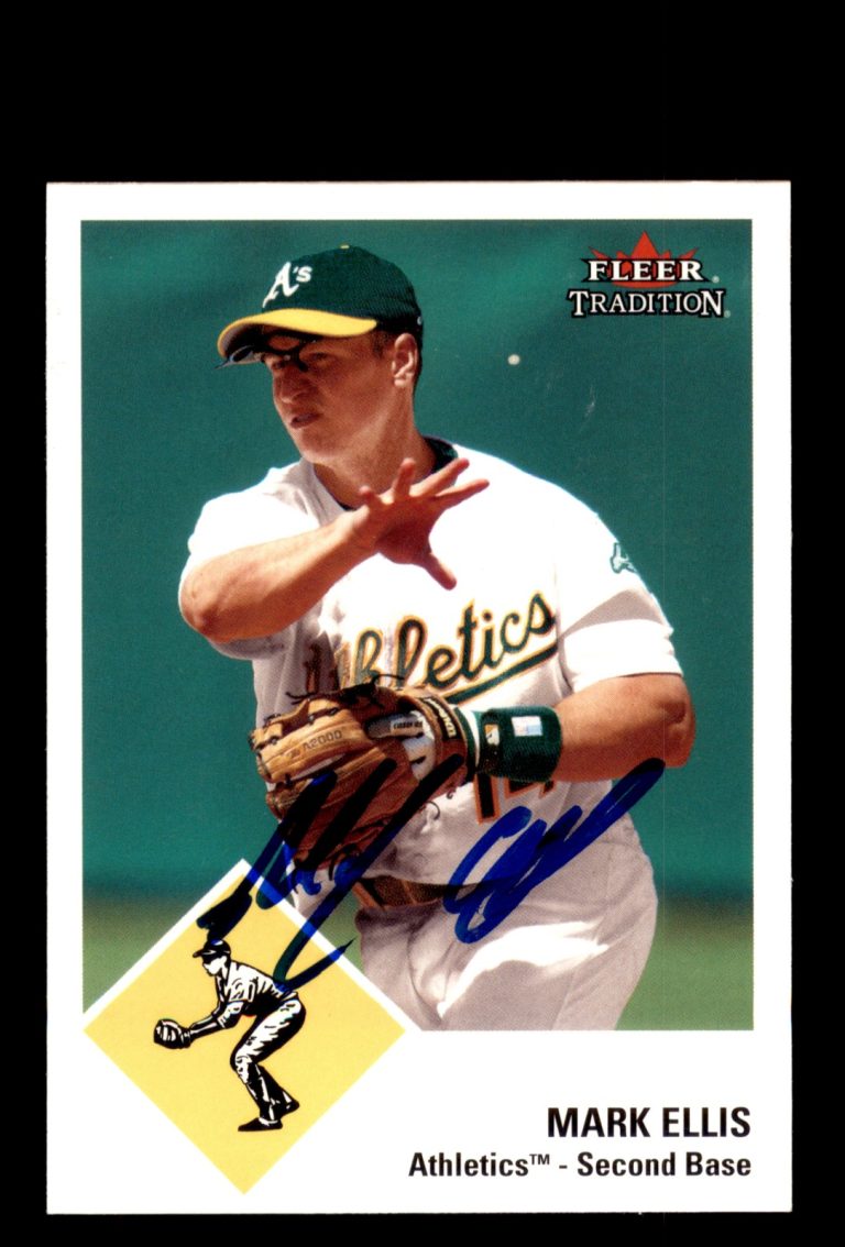 Signed Baseball Card Auto Mark Ellis 2003 Fleer Tradition #U96 Oakland A's