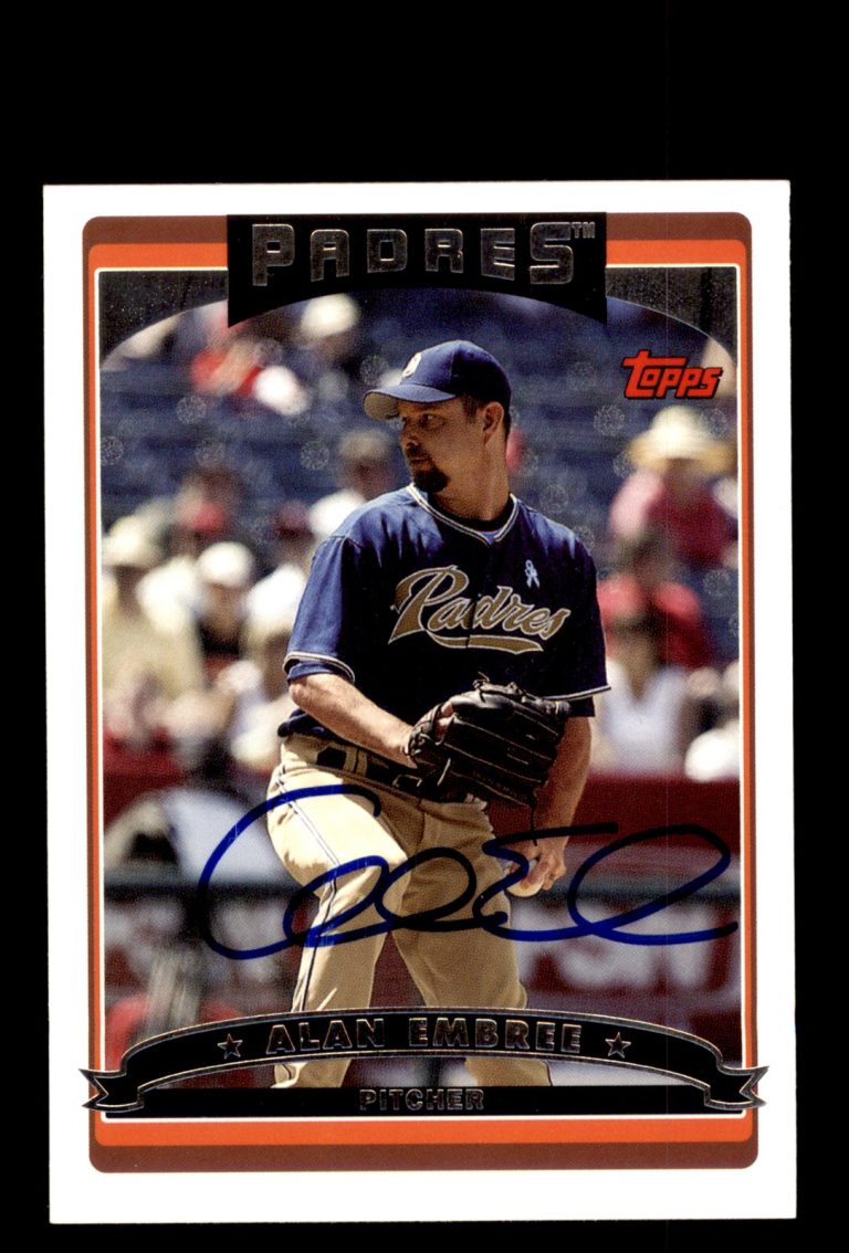 Signed Baseball Card Auto Alan Embree 2006 Topps #UH109 San Diego Padres