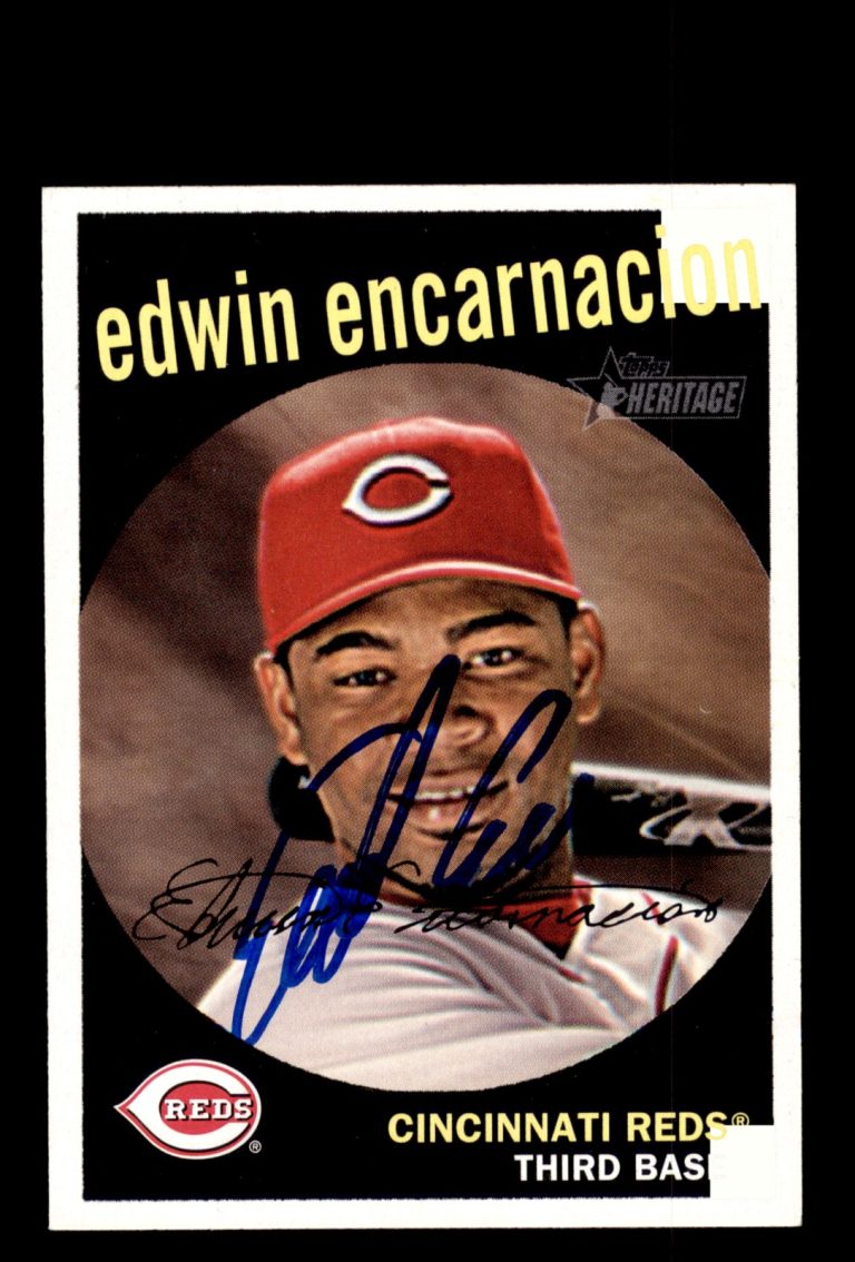 Signed Baseball Card Auto Edwin Encarnacion 2008 Topps Heritage #25 Reds