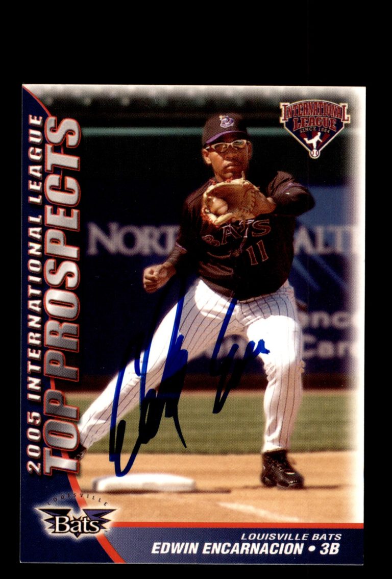 Signed Baseball Card Auto Edwin Encarnacion 2005 IL TP #10 Louisville Bats
