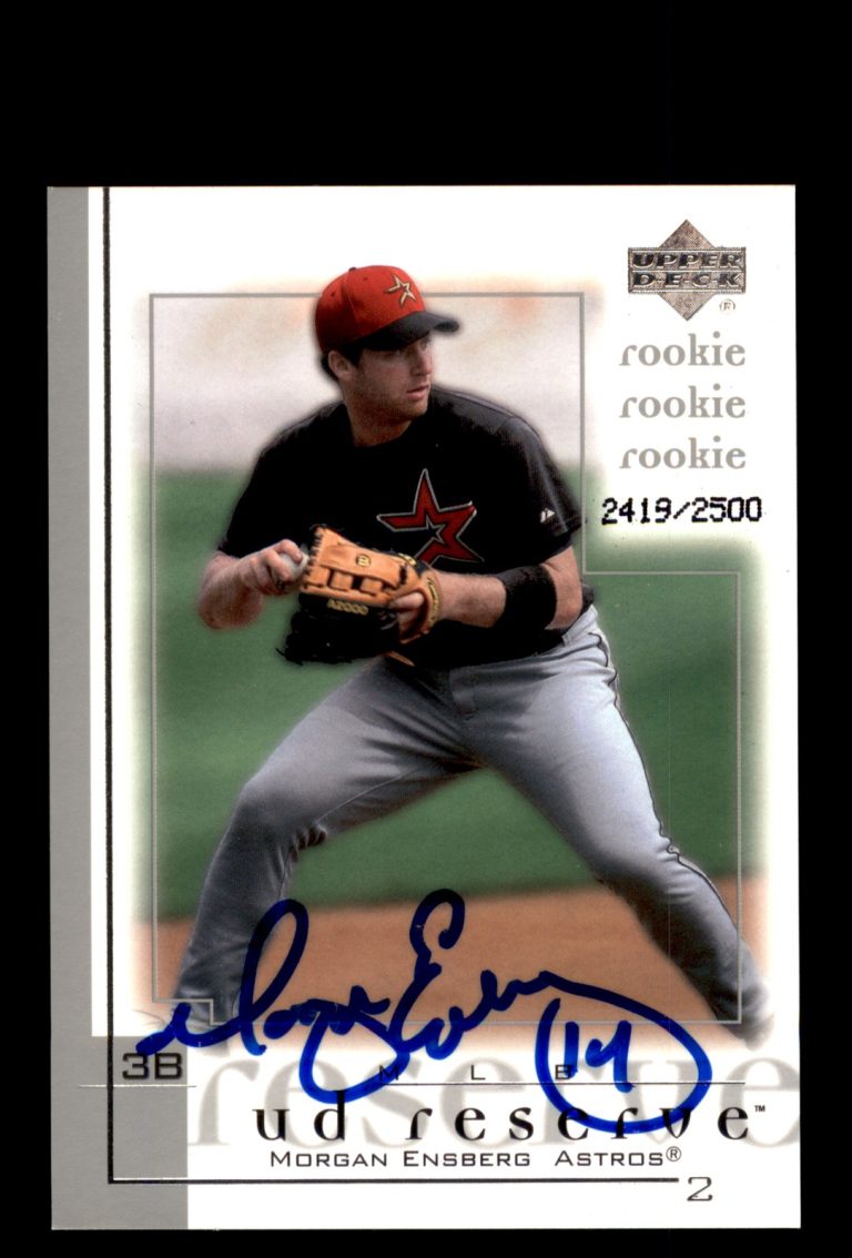 Signed Baseball Card Auto Morgan Ensberg 2001 UD Reserve #188 Houston Astros