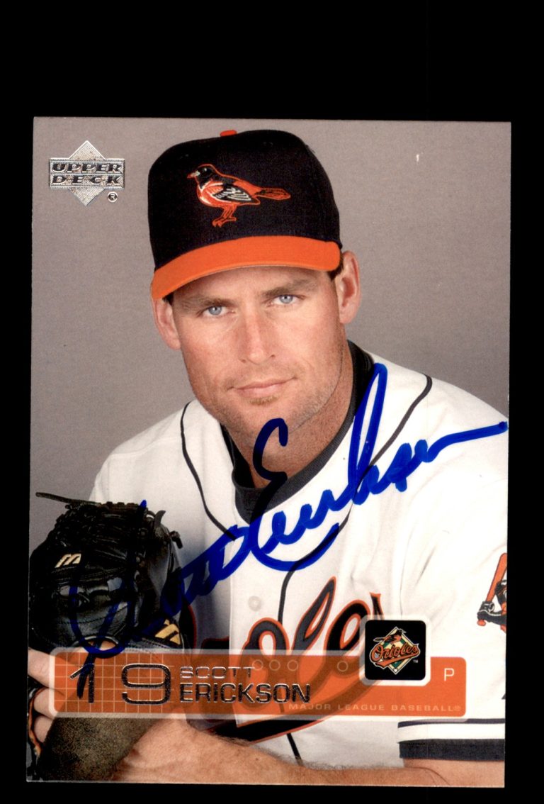 Signed Baseball Card Auto Scott Erickson 2003 Upper Deck #321 Baltimore Orioles
