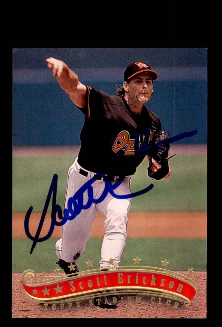Signed Baseball Card Auto Scott Erickson 1997 Stadium Club #291 Orioles