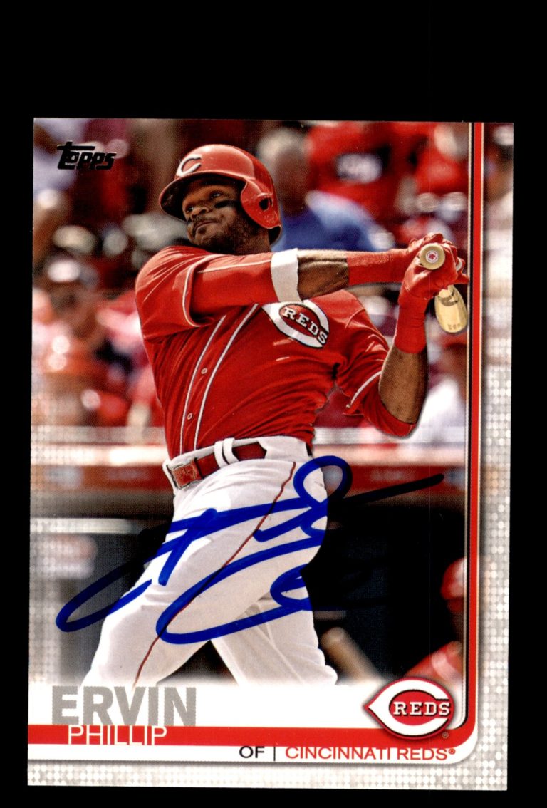 Signed Baseball Card Auto Phillip Ervin 2019 Topps #558 Cincinnati Reds