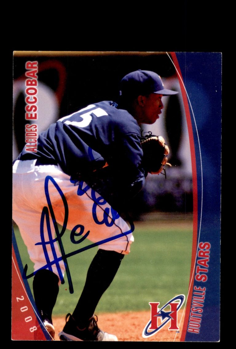 Signed Baseball Card Auto Alcides Escobar 2008 Grandstand Huntsville Stars