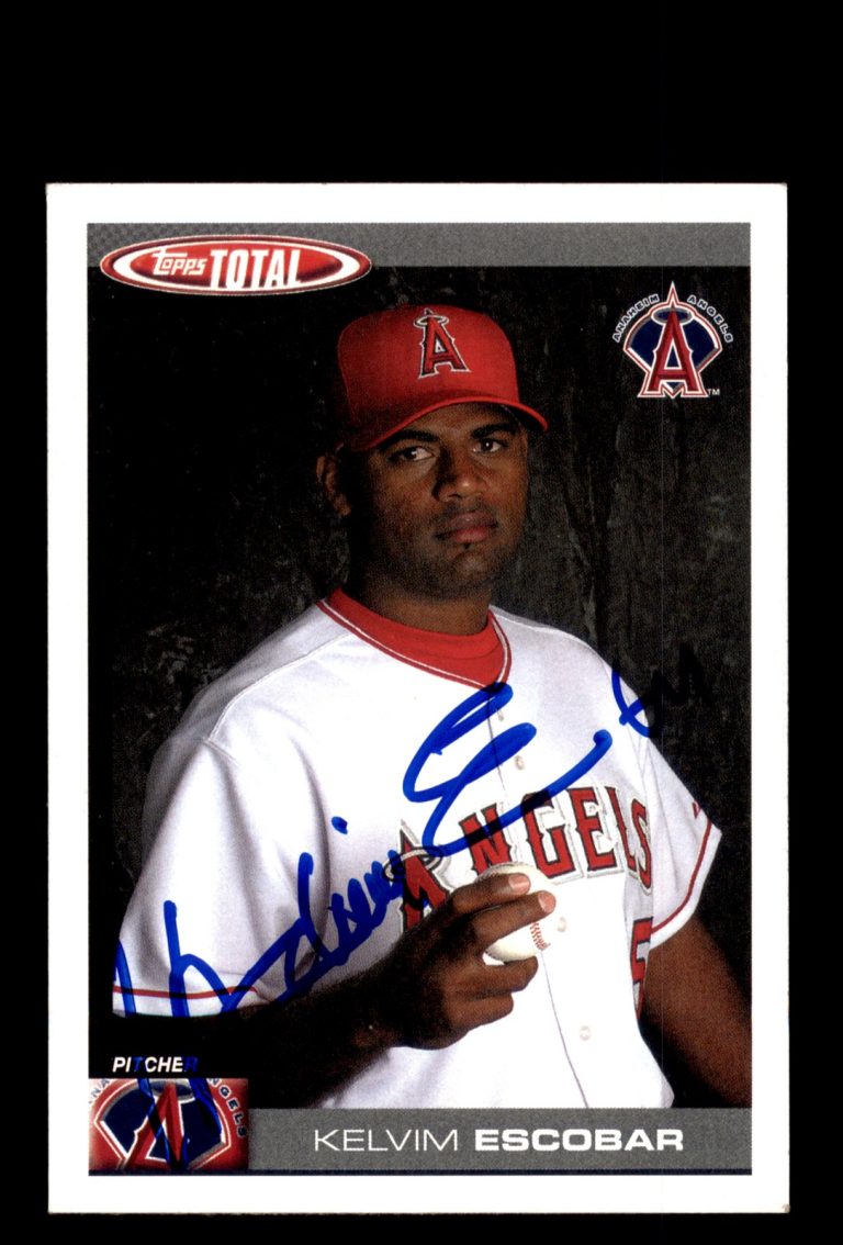 Signed Baseball Card Auto Kelvim Escobar 2004 Topps Total #115 Anaheim Angels