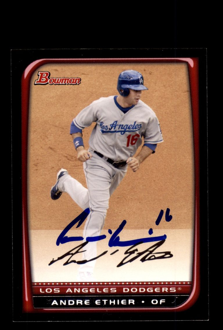 Signed Baseball Card Auto Andre Ethier 2008 Bowman #136 Los Angeles Dodgers