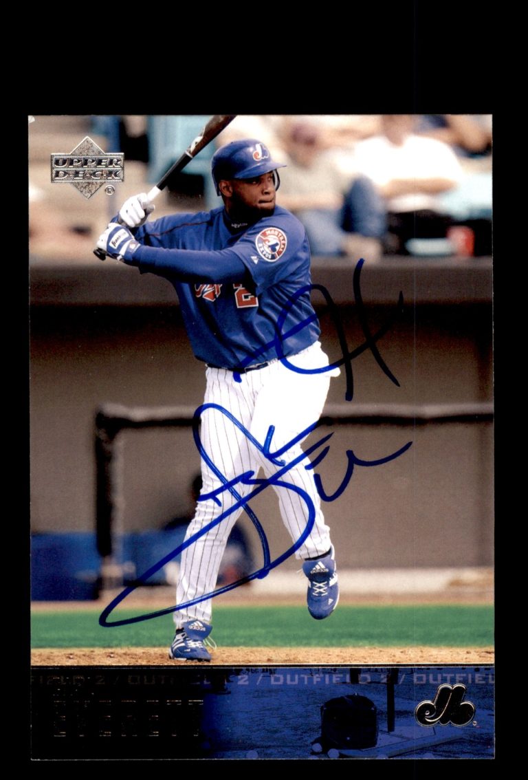 Signed Baseball Card Auto Carl Everett 2004 Upper Deck #389 Montreal Expos