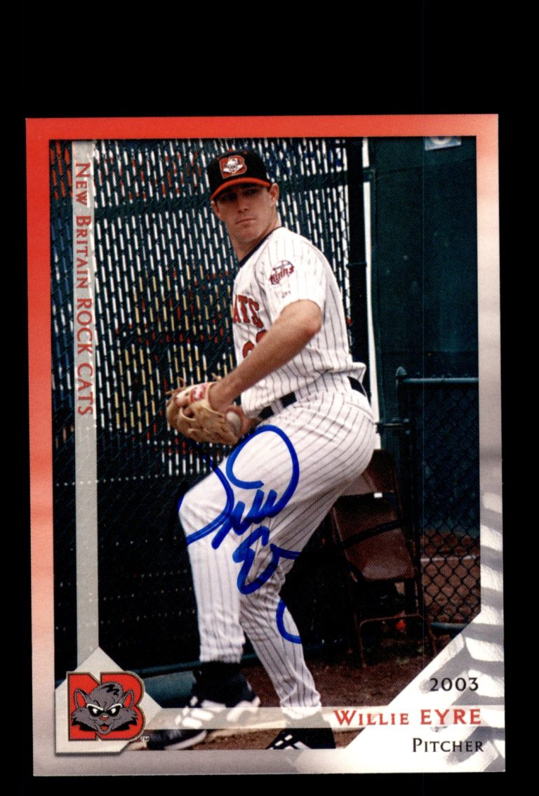 Signed Baseball Card Auto Willie Eyre 2003 Grandstand New Britain Rock Cats