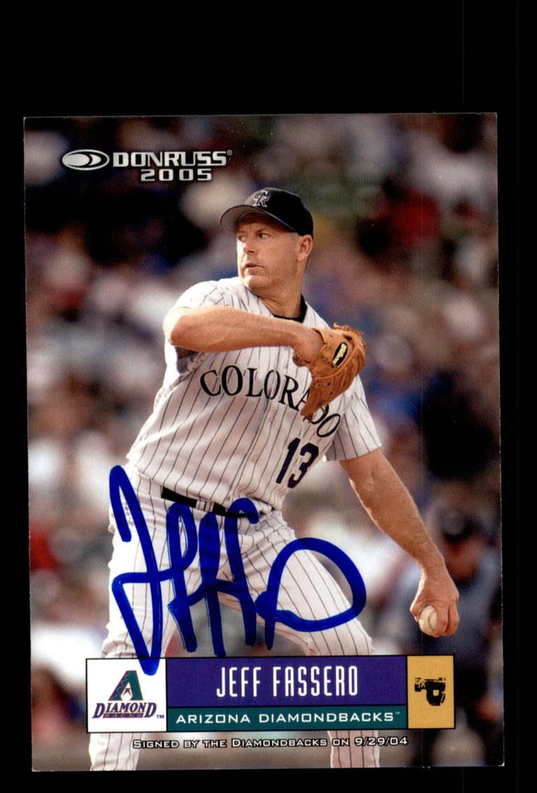 Signed Baseball Card Auto Jeff Fassero 2005 Donruss #248 Arizona Diamondbacks