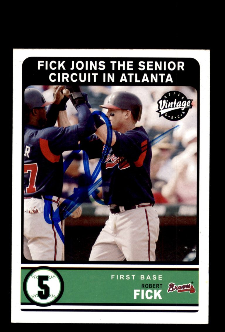 Signed Baseball Card Auto Robert Fick 2003 Upper Deck Vintage #338 Braves