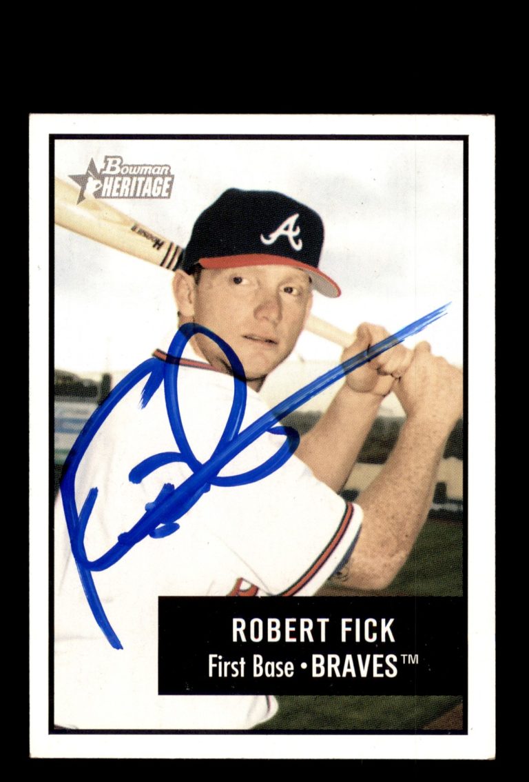 Signed Baseball Card Auto Robert Fick 2003 Bowman Heritage #24 Atlanta Braves