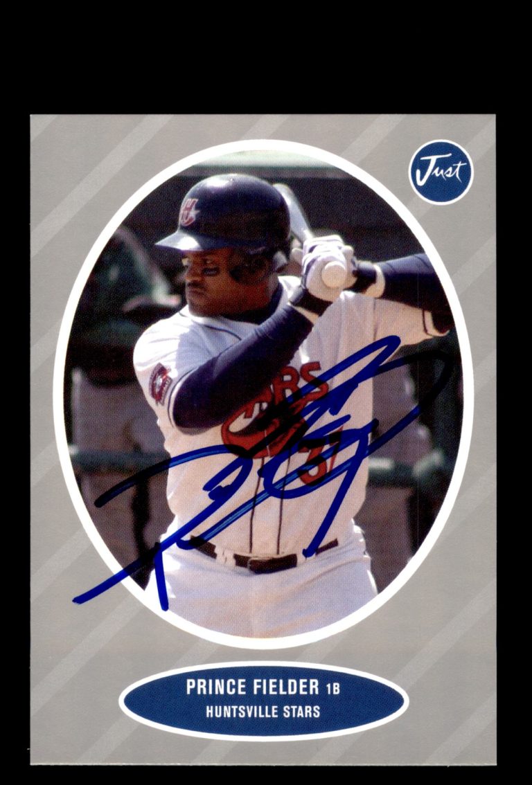 Signed Baseball Card Auto Prince Fielder 2004 Just Prospects #2 Huntsville Stars