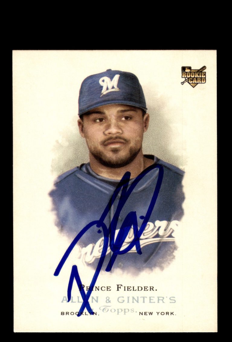 Signed Baseball Card Auto Prince Fielder 2006 Topps Allen & Ginter #149 Brewers