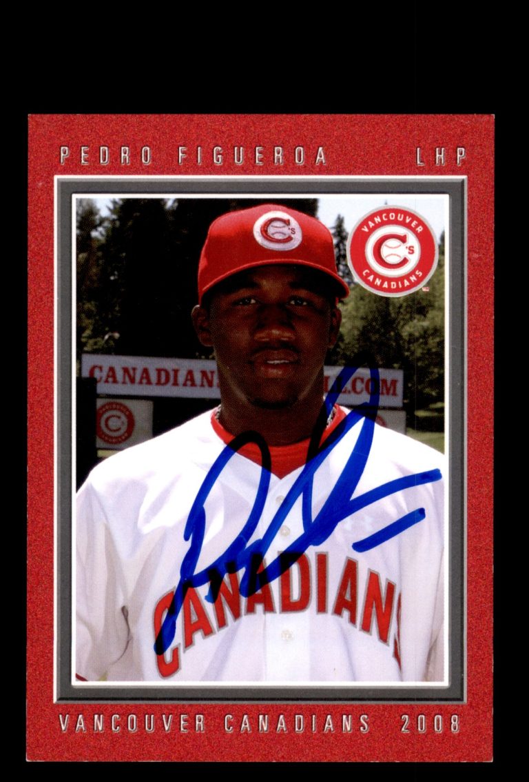 Signed Baseball Card Auto Pedro Figueroa 2008 Grandstand Vancouver Canadians