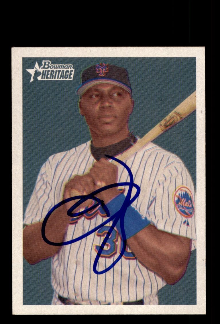 Signed Baseball Card Auto Cliff Floyd 2006 Bowman Heritage #183 New York Mets