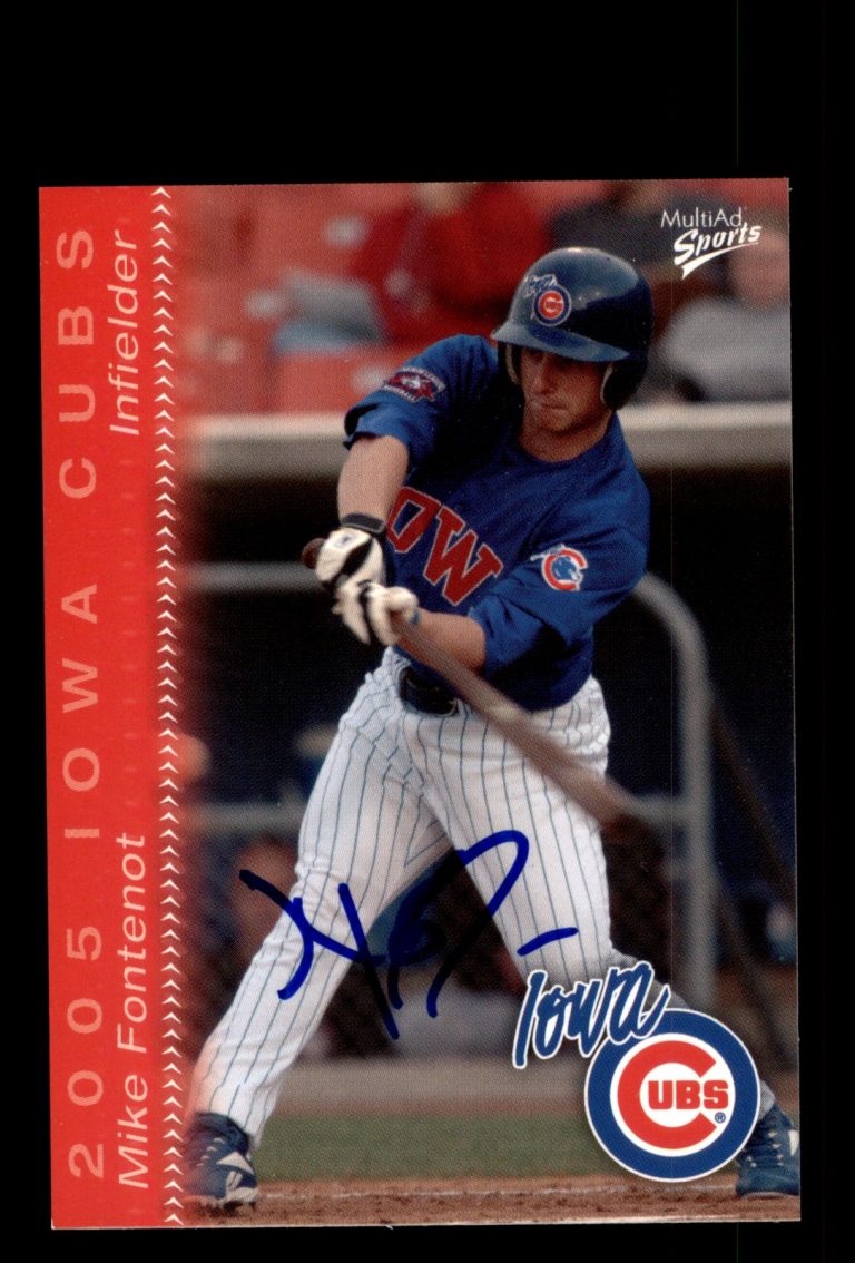 Signed Baseball Card Auto Mike Fontenot 2005 MultiAd Iowa Cubs
