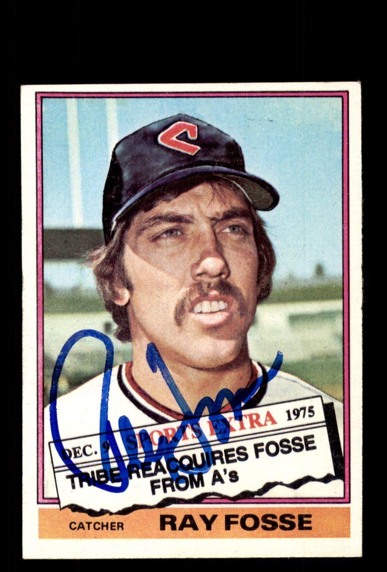 Signed Baseball Card Auto Ray Fosse 1976 Topps #554T Cleveland Indians