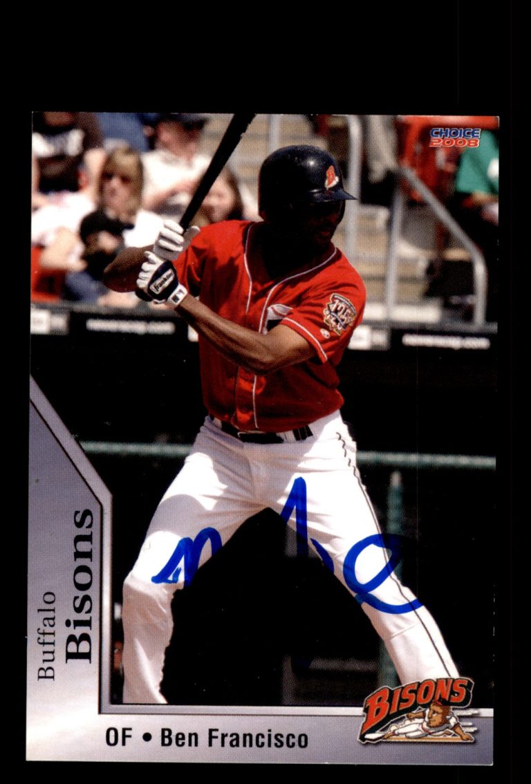 Signed Baseball Card Auto Ben Francisco 2008 Choice Buffalo Bisons