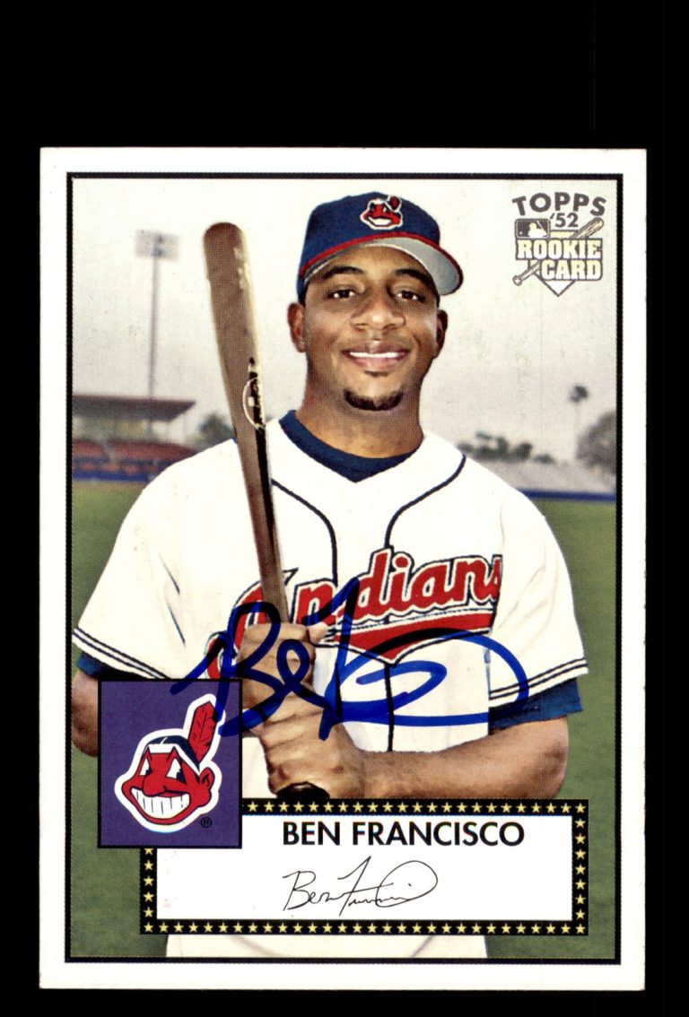 Signed Baseball Card Auto Ben Francisco 2007 Topps Rookie 52 #17 Indians