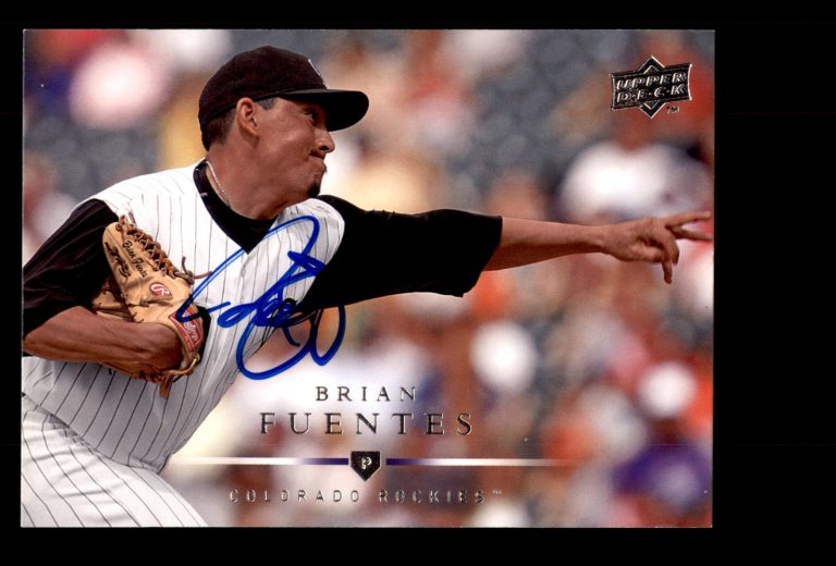 Signed Baseball Card Auto Brian Fuentes 2008 Upper Deck #486 Colorado Rockies