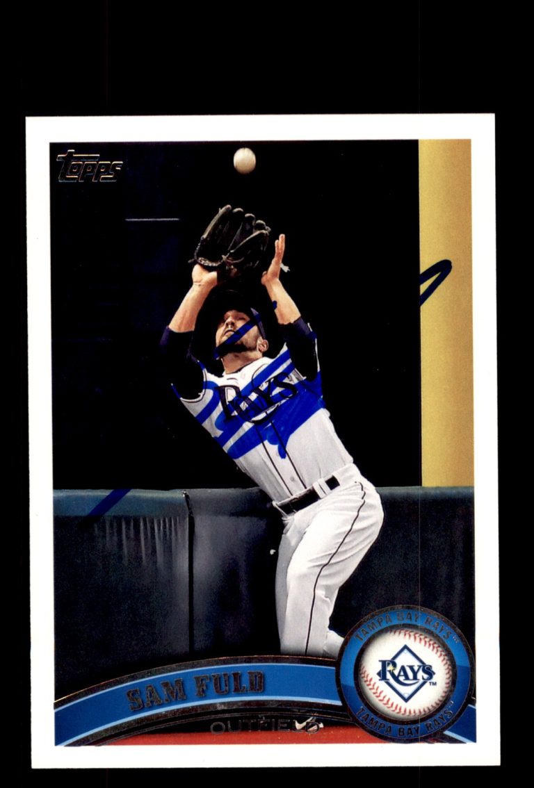 Signed Baseball Card Auto Sam Fuld 2011 Topps Update #US267 Tampa Bay Rays