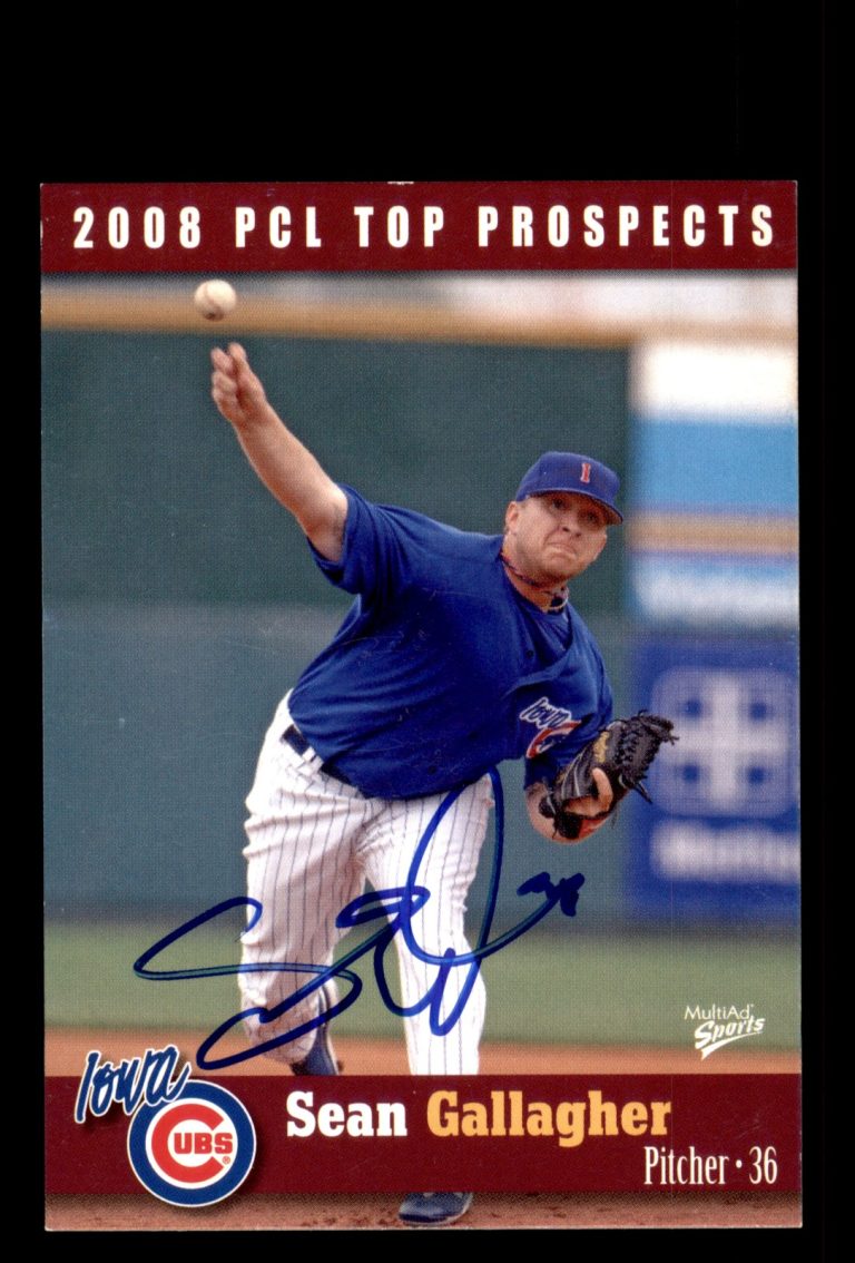 Signed Baseball Card Auto Sean Gallagher 2008 Pacific Coast League Top Prospects