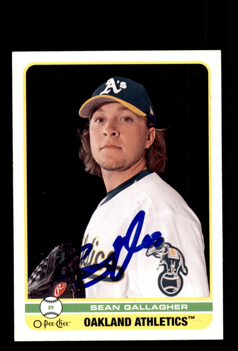 Signed Baseball Card Auto Sean Gallagher 2009 O-Pee-Chee #402 Oakland Athletics