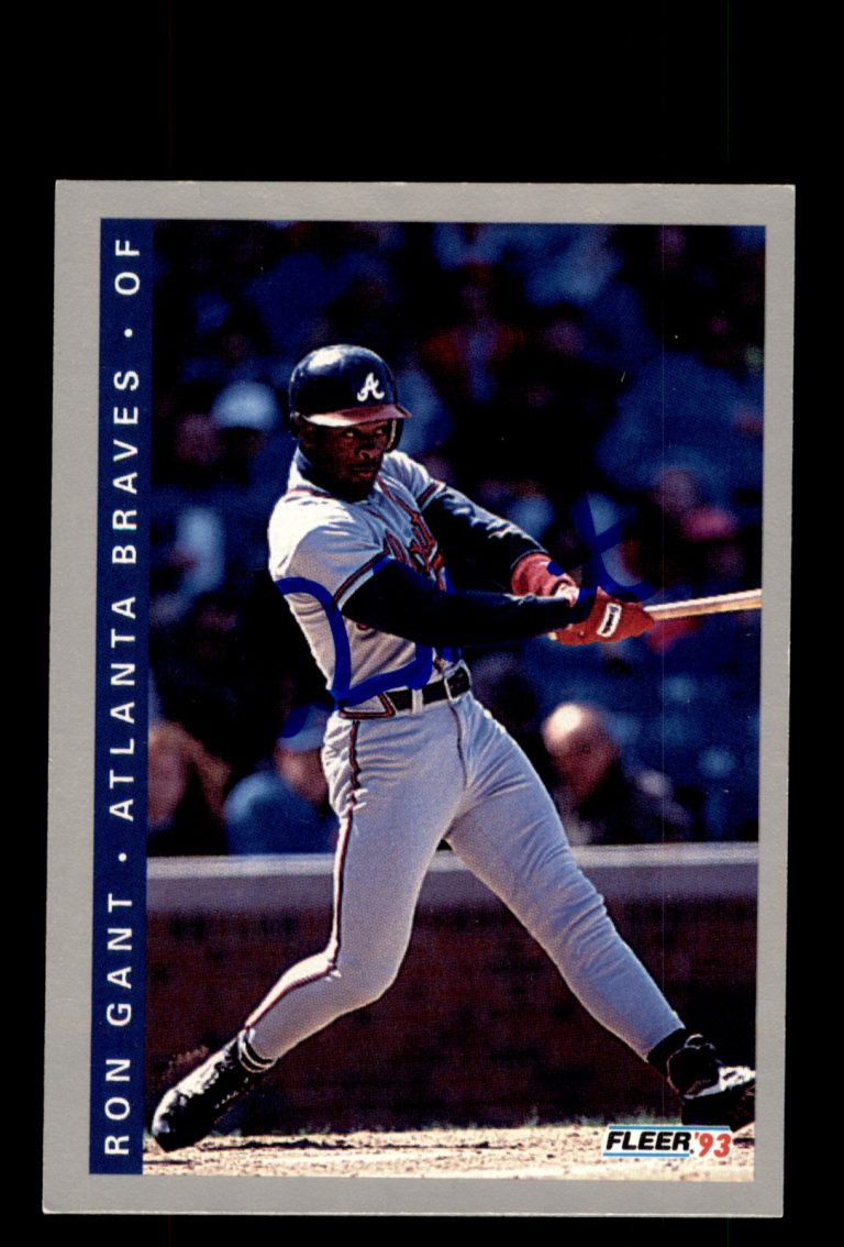 Signed Baseball Card Auto Ron Gant 1993 Fleer #3 Atlanta Braves