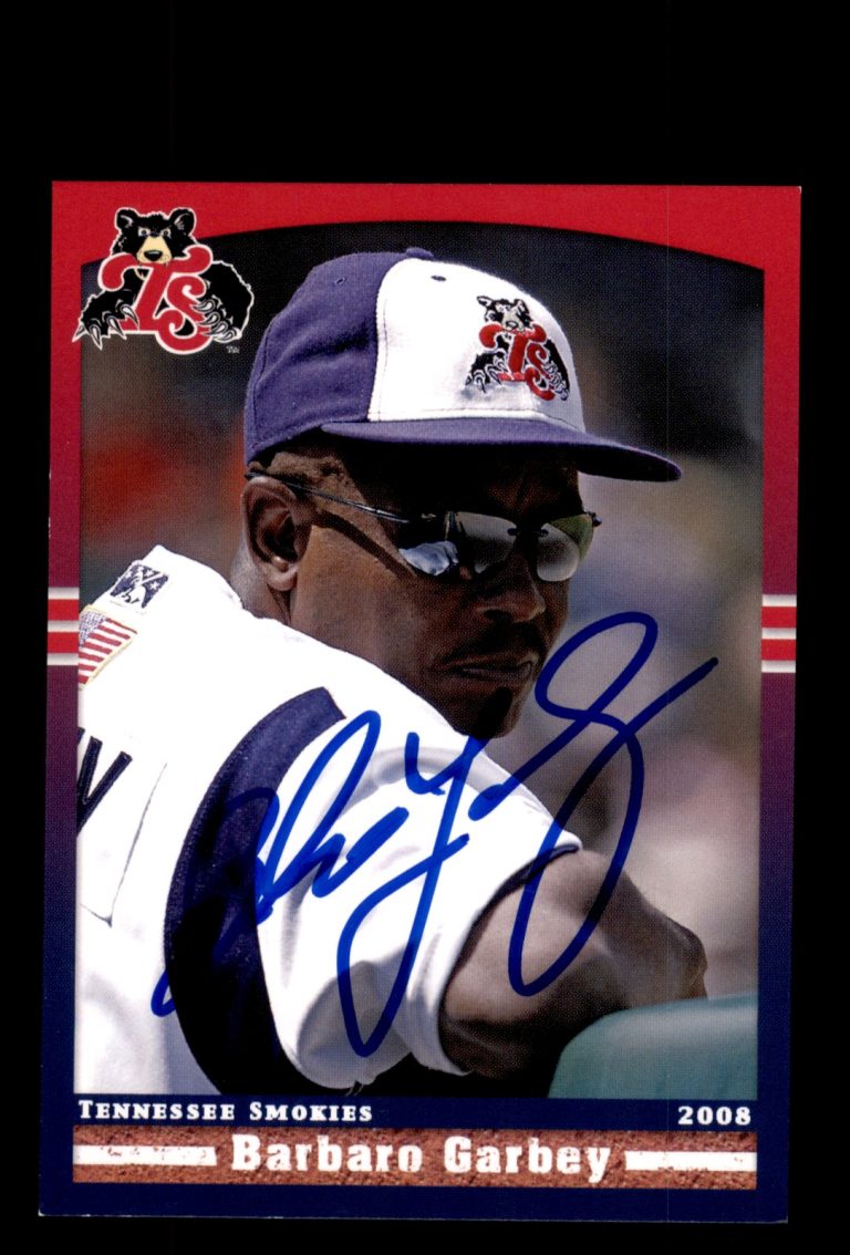 Signed Baseball Card Auto Barbaro Garbey 2008 Grandstand Tennessee Smokies
