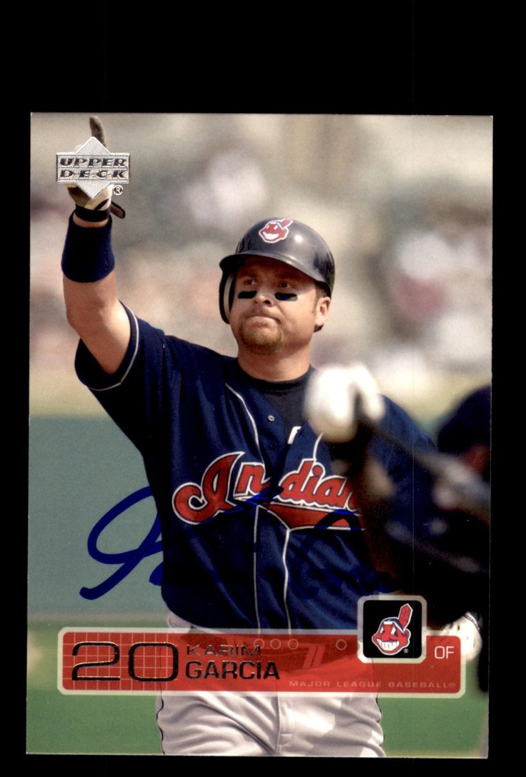 Signed Baseball Card Auto Karim Garcia 2003 Upper Deck #306 Cleveland Indians